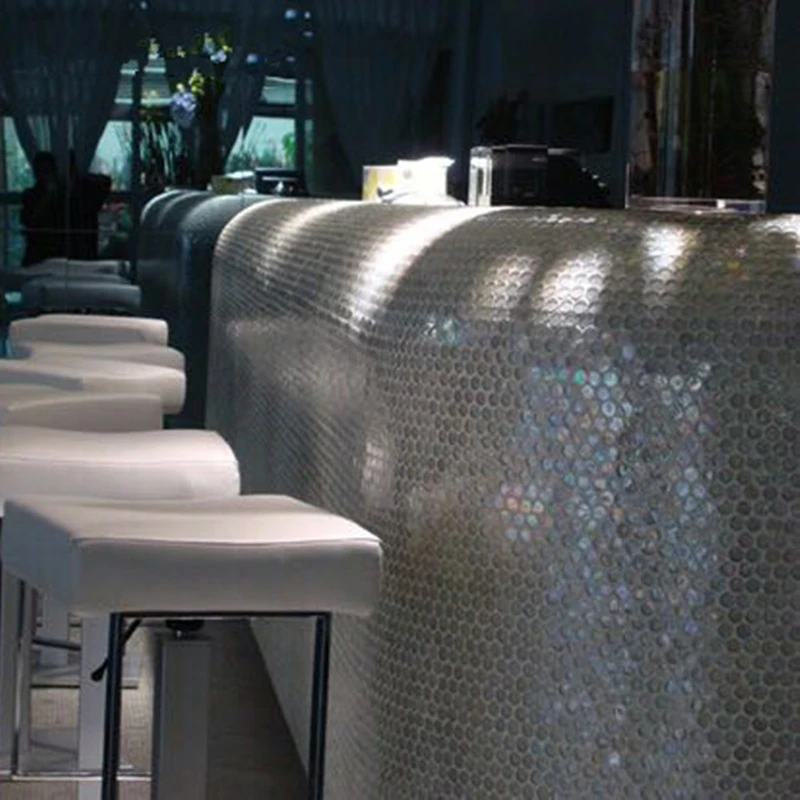 19 мм круглая аквасиняя глазурованная стеклянная мозаичная плитка радужная Белая