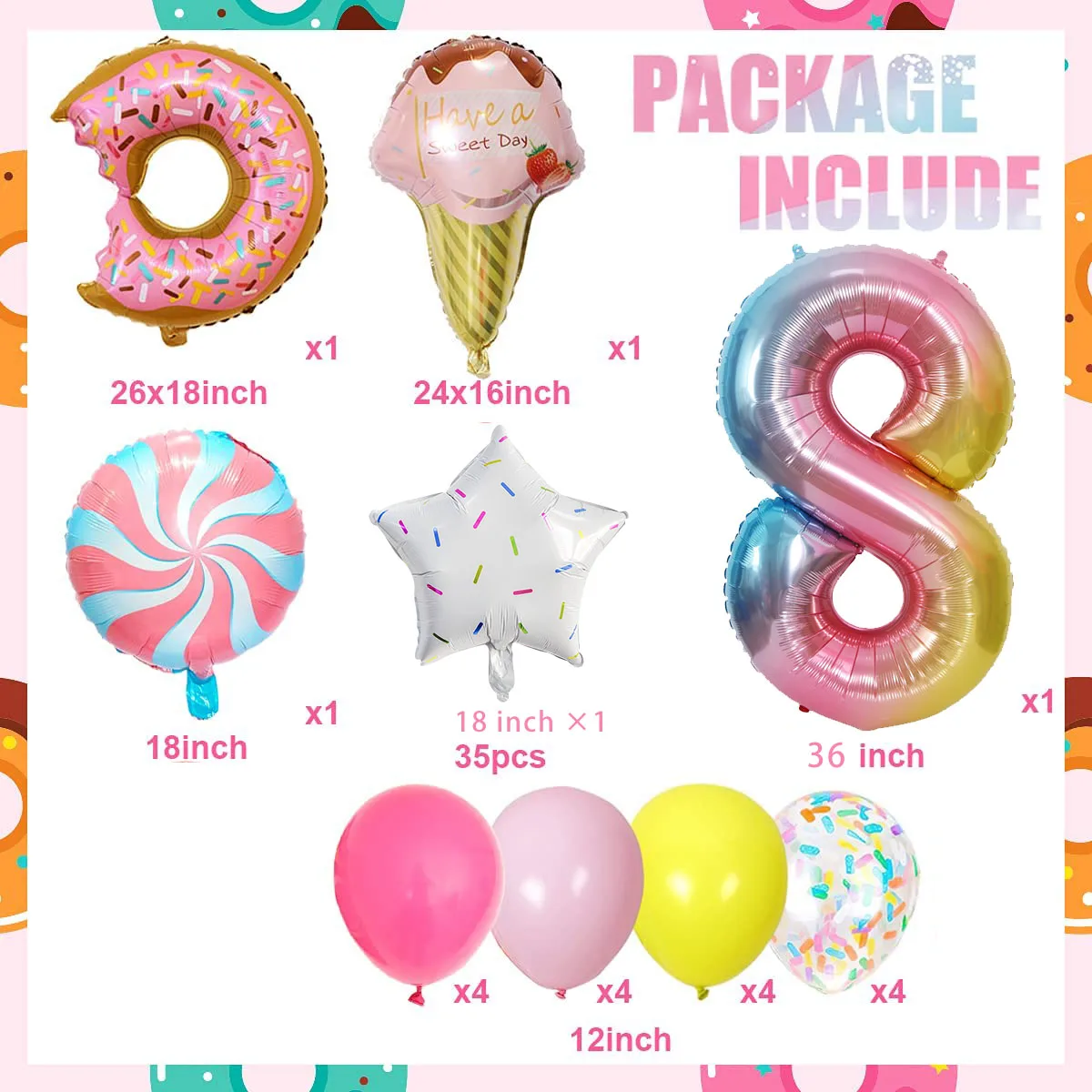 21 шт. детский воздушный шар в виде пончика | Дом и сад
