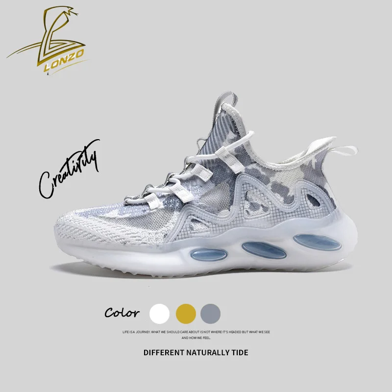 

Кроссовки LONZO LRNS20 мужские сетчатые, дышащие, плетеные, повседневные, подходящие цвета, в стиле Tie-Dye