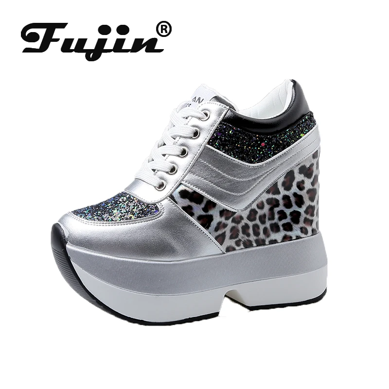 Fujin/повседневная обувь на высокой платформе Женская дышащая увеличивающая рост