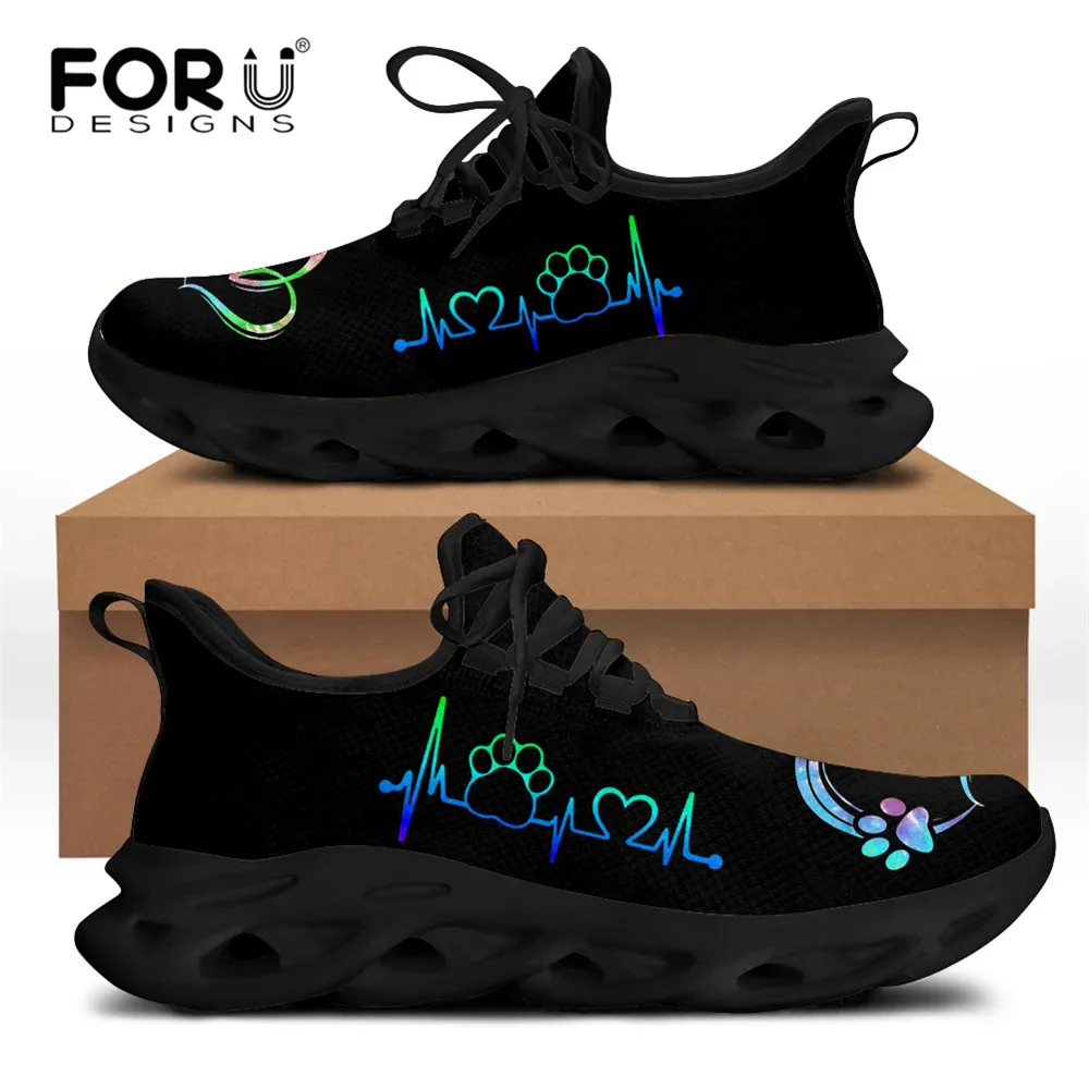 

Кроссовки FORUDESIGNS мужские на плоской подошве, Повседневная модная дышащая обувь с рисунком собачьей лапы, на шнуровке, удобные