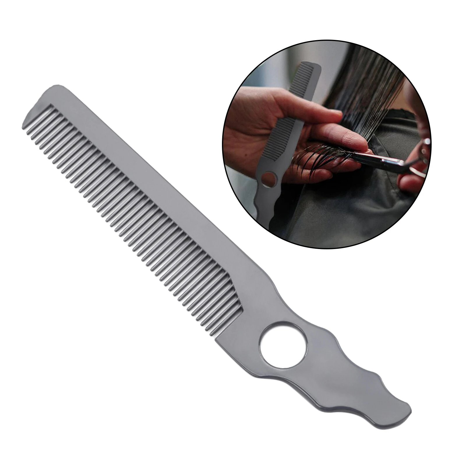 

Portable Curved Hair Clipping Cutting Comb Hairdressing Barber Home Salon Haircut Round Hole Design for Women Men