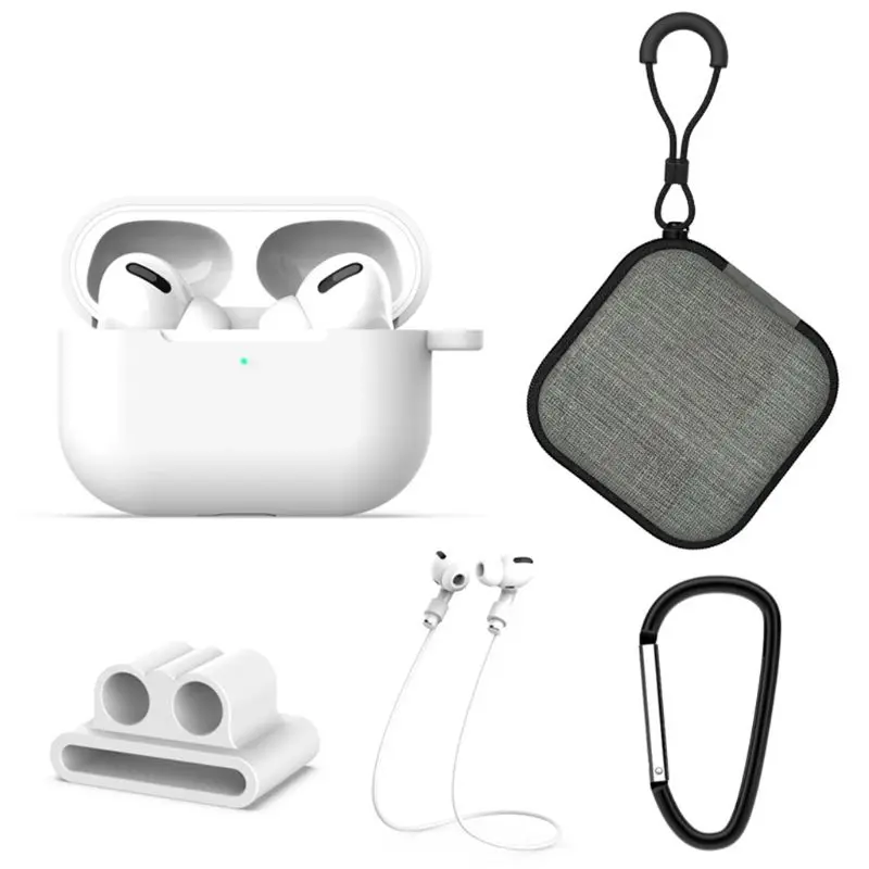 

1Set Silicone Earphone Case Storage Bag Anti-lost Strap Buckle for Airpods Pro