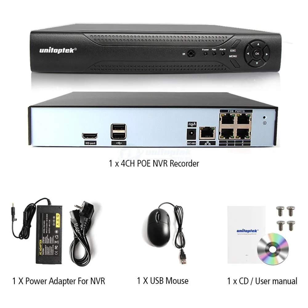 4CH 8CH 5MP CCTV NVR 48V PoE 4*5MP/8 * Мп видеонаблюдения безопасности видео рекордер ONVIF IP камера