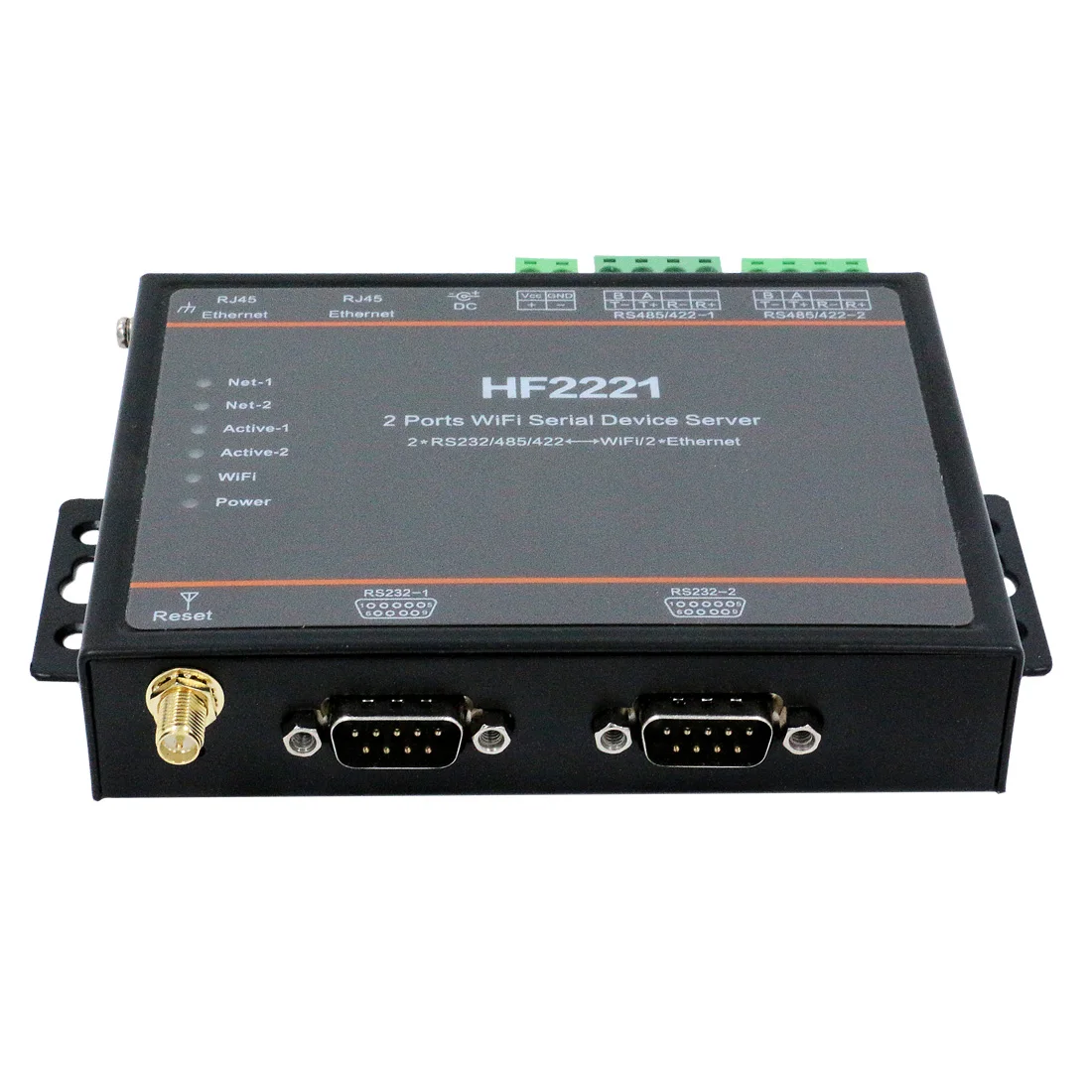 Сервер последовательного устройства HF2221 с 2 портами Wifi RS232/RS422/RS485 для сервера Ethernet