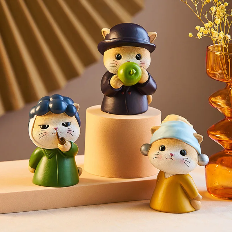 

Скандинавский креативный мультяшный Сказочный Кот художественное оформление скульптура животного аксессуары для украшения дома Современ...