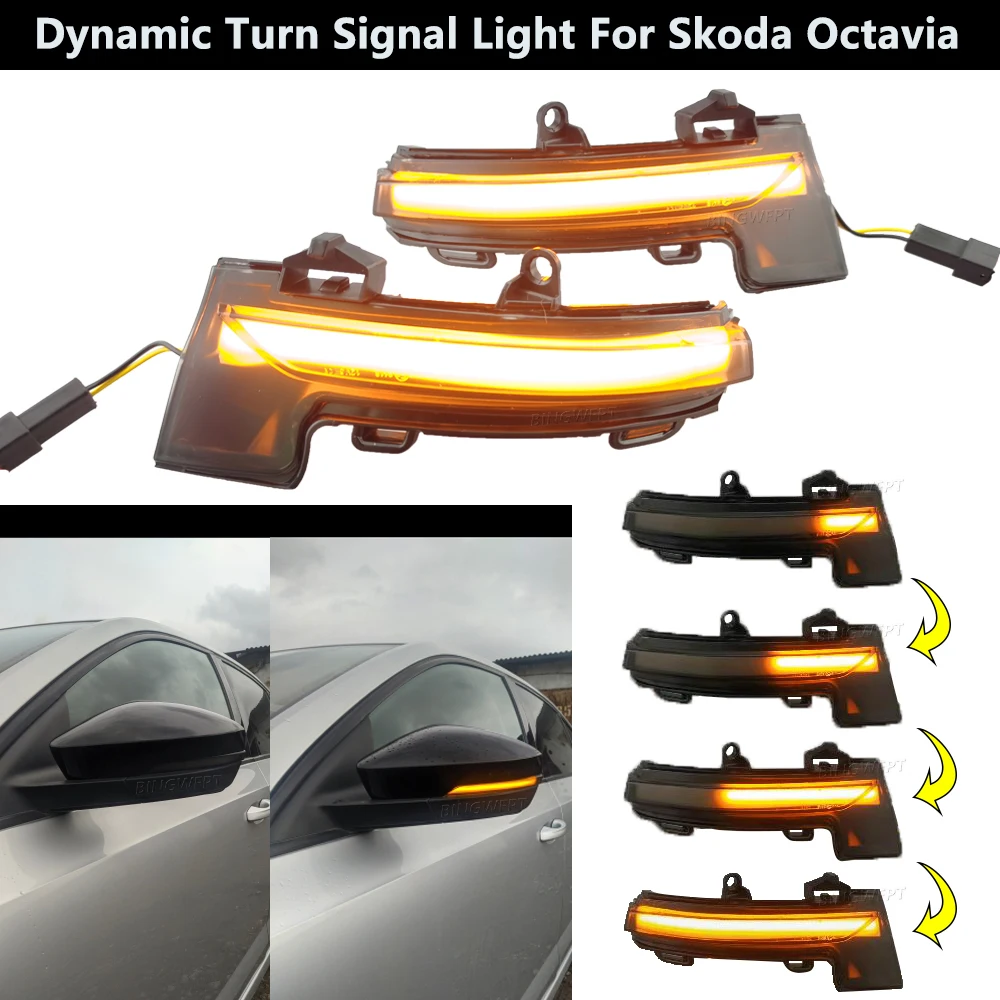 

Высококачественный Динамический светодиодный поворотный сигнал, мигающее зеркало для Skoda Octavia Mk3 A7 5E 2012-2018 для VW T-ROC 2017- 2019