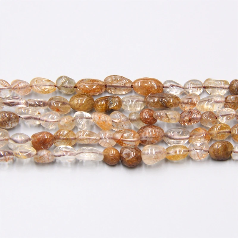 Натуральный Красный Рутиловый кварцевый камень бисер неправильной формы кварц