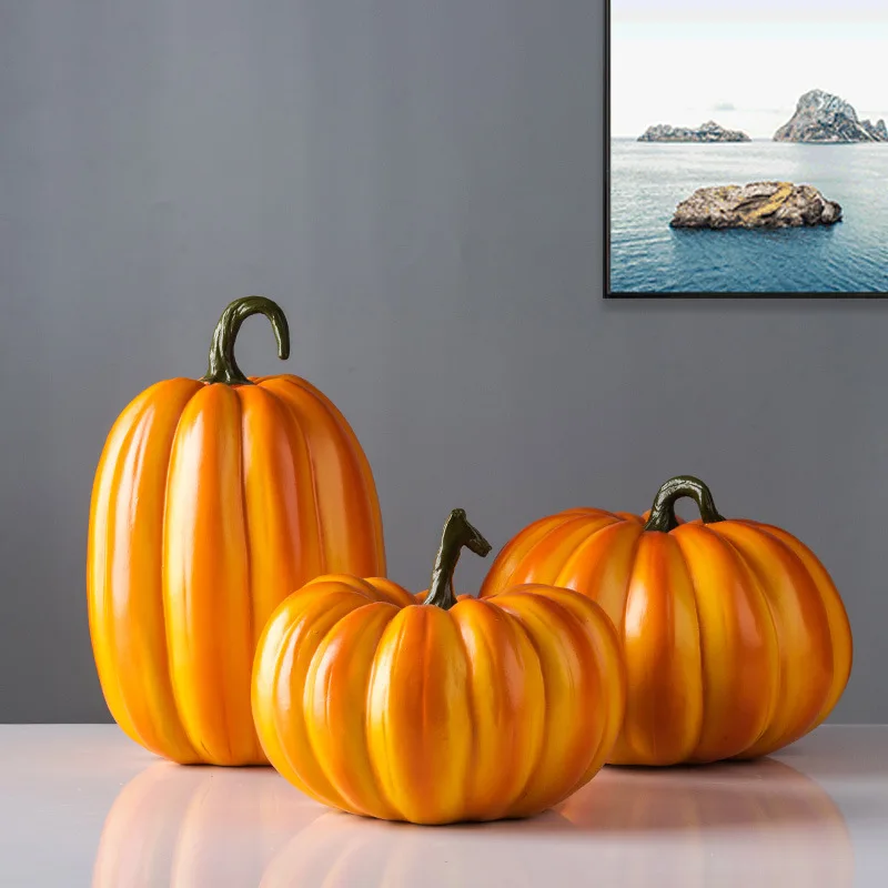 

High Quality American Country Simulation Pumpkin Orange Melon Small Gourd Ornament Festival Garden Decoration Halloween Crafts