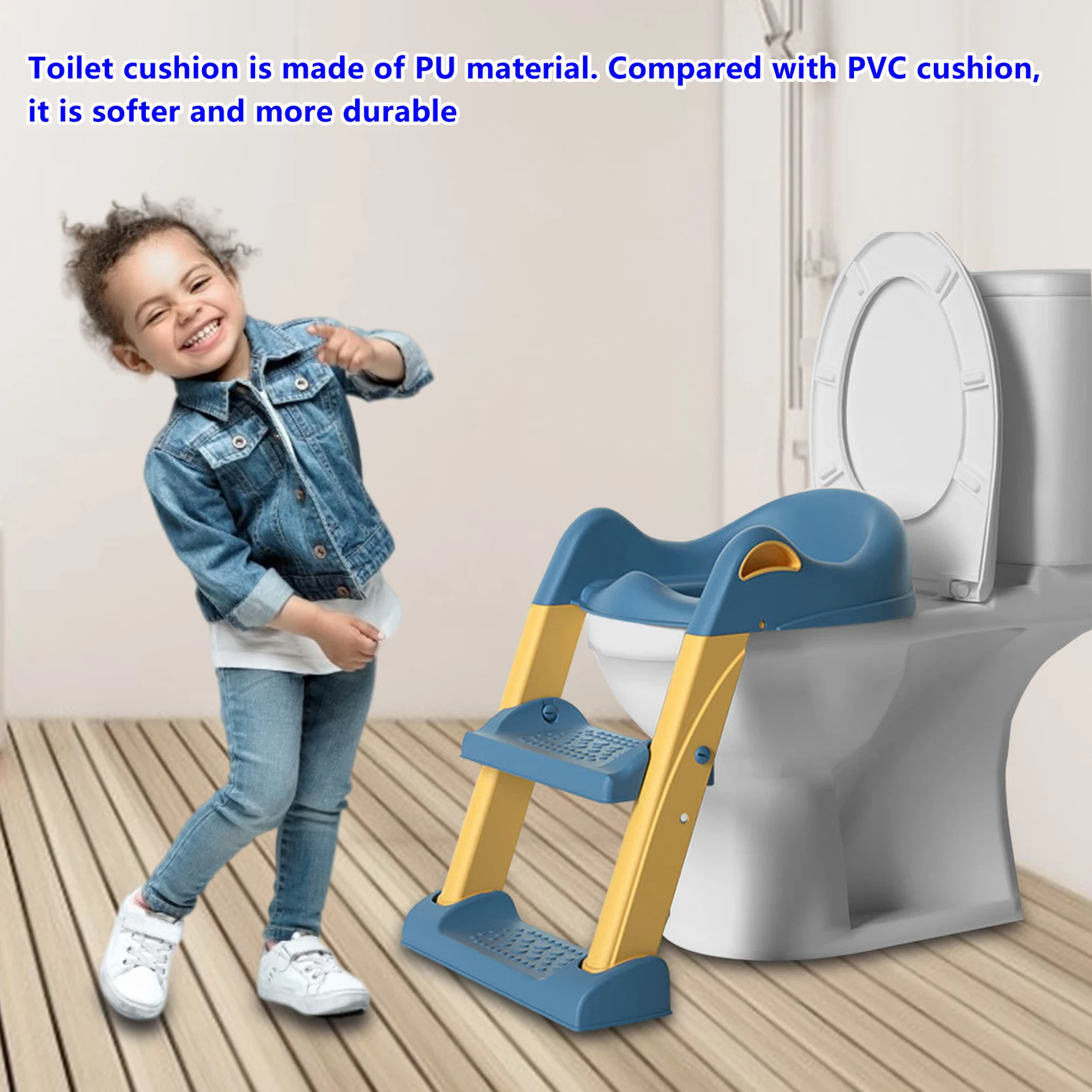 

Children Toilet Stair Baby Potty Stair Seat Step Stool Ladder Training Seat Chair Folding Infant Kids Toilet incredible