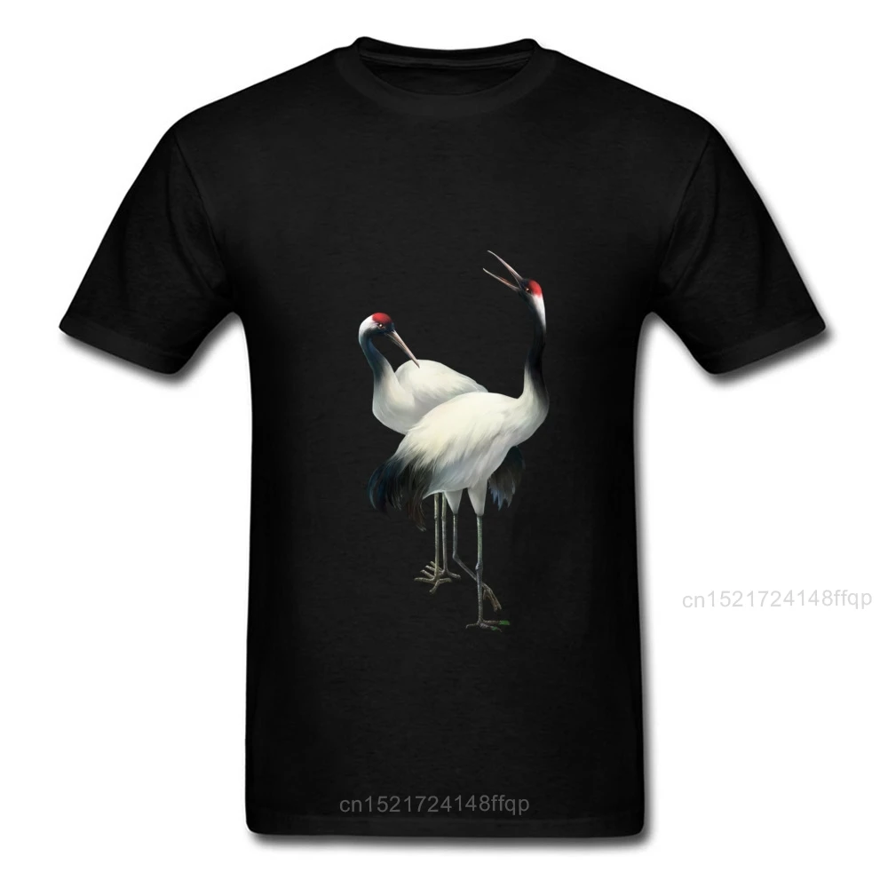 Брендовая Новая мужская серая футболка с принтом журавлей летняя и осенняя