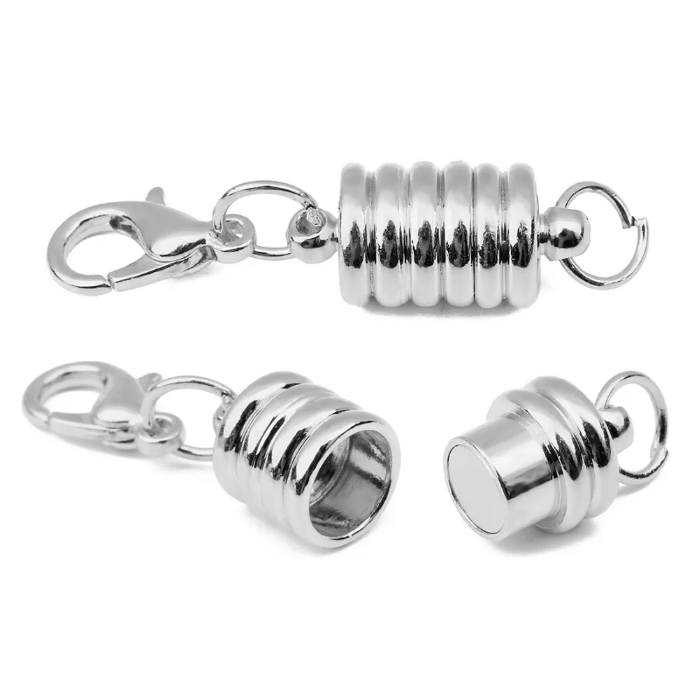 

5pcs/lot 8*17mm DIY Jewelry Findings Metal Strong Magnetic Clasps With Lobster Clasp For Making Necklaces Bracelets Buckles