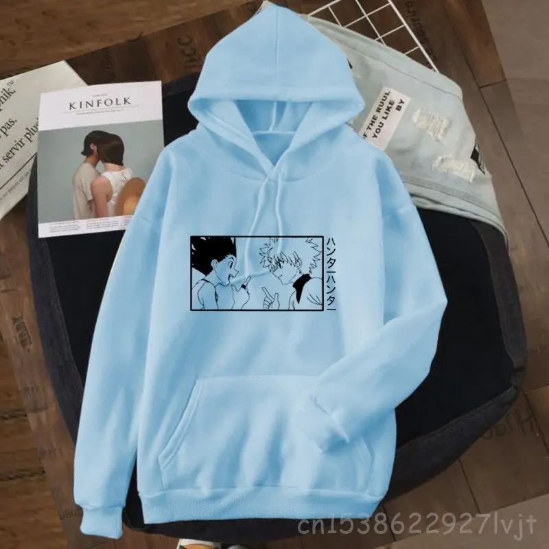 Японские толстовки с капюшоном Hunter X для девочек-подростков Женский свитшот в