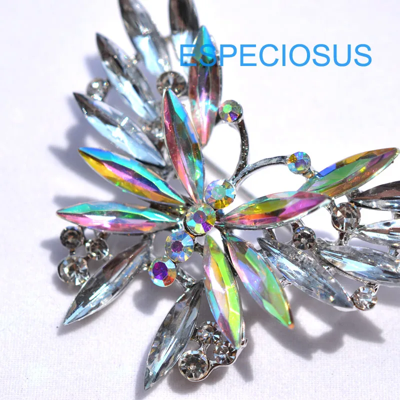Элегантные женские Украшения булавка-бабочка брошь с кристаллами белого цвета