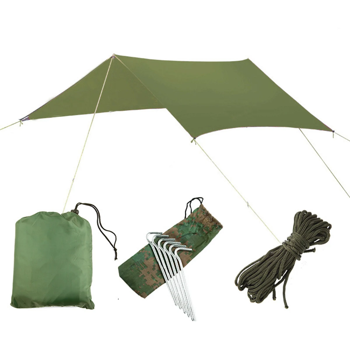 

300cm X 300cm Outdoor Waterproof UV-Resistant Camping Tarp Folding Portable Tent Tarp Beach Shade Tarp Picnic Mat