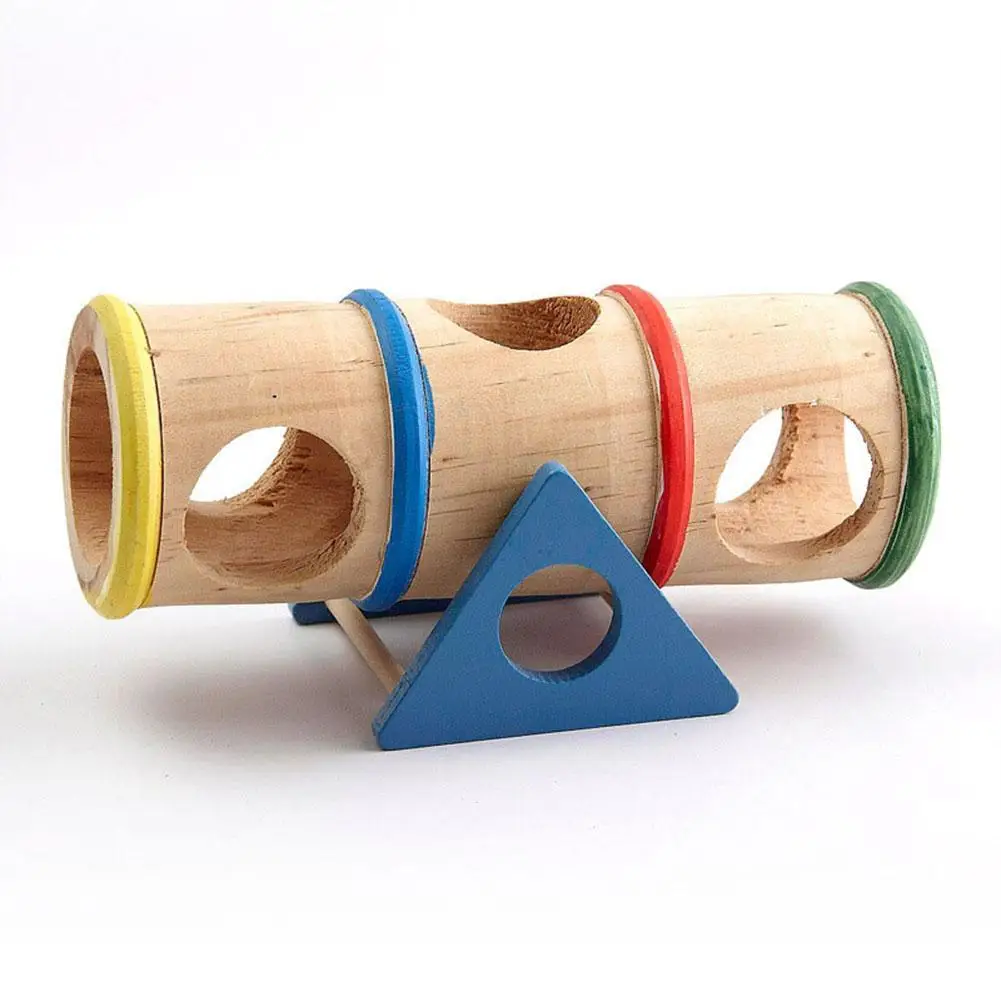 

Hamster Wooden Toys Upturned Bucket Hamster Seesaw Tunnel Tube Small Pet Toy