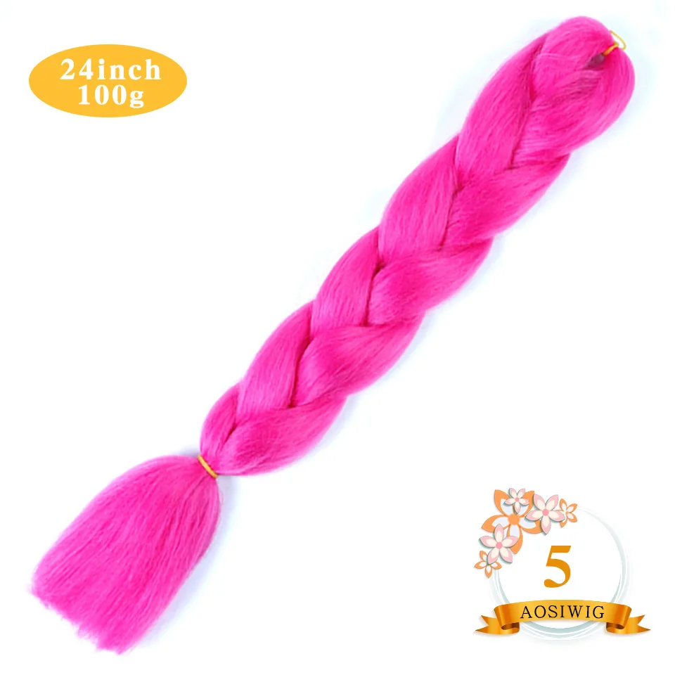 AOSIWIG 2" Ombre Jumbo синтетические плетеные волосы крючком 100 г/упак. афро оптом розовый синий фиолетовый синтетические волосы - Цвет: 4/30HL