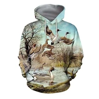 newest 3d printed hunting duck hoodies for men and women harajuku long sleeve pullover sweatshirt costume man jacket