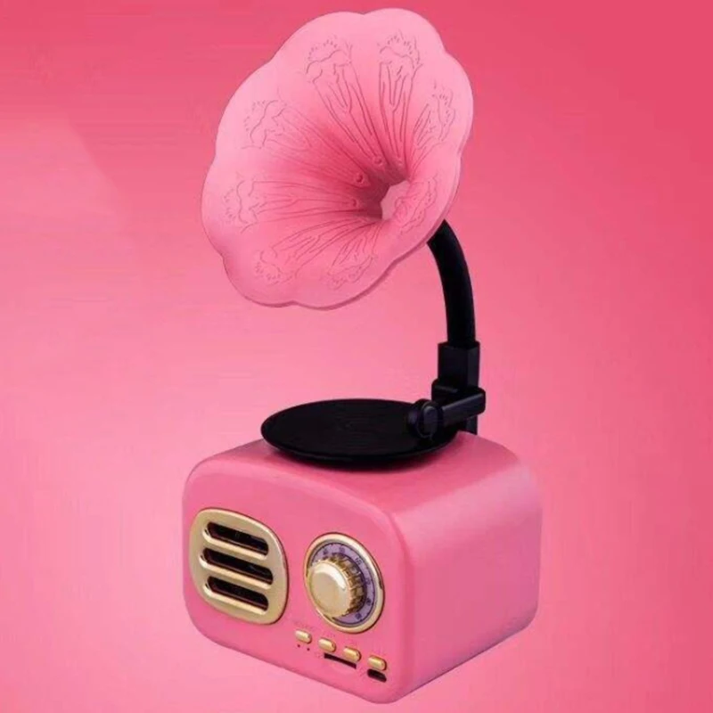 Ретро фонограф беспроводной громкой связи fm радио громкоговоритель Сабвуфер