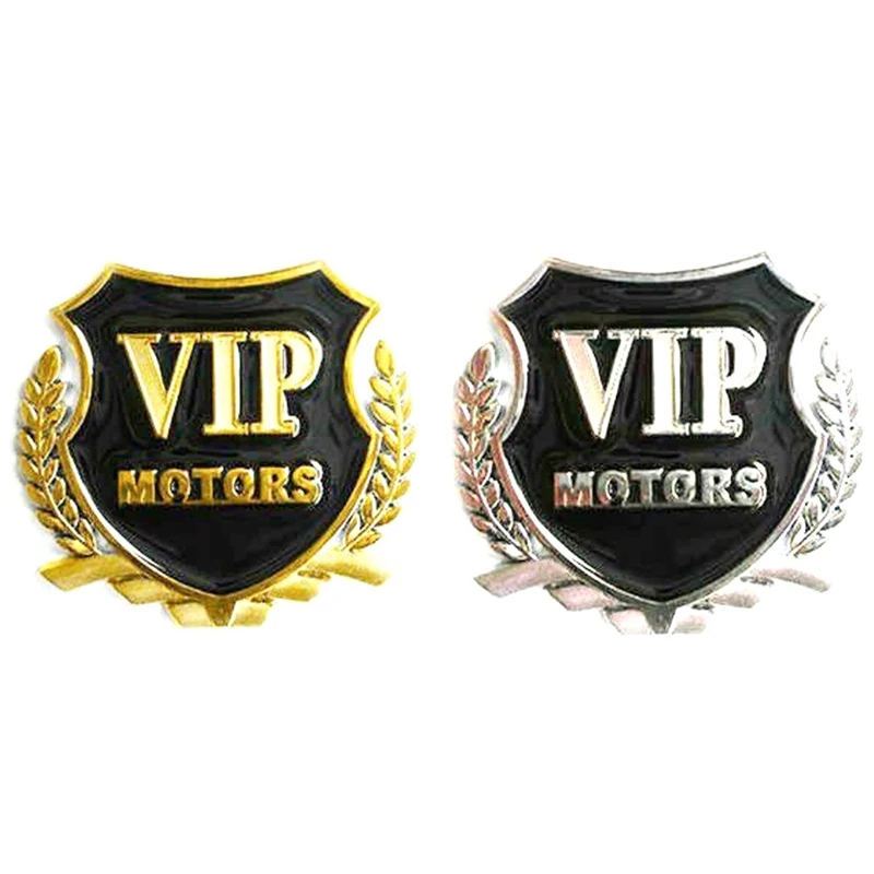 

3D VIP MOTORS Logo Car Chrome Emblem Badge Decal Door Window Body Auto Decor DIY Sticker Metal Decoration Car Styling