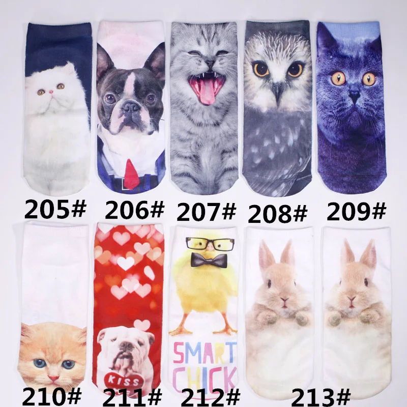 20pcs =10pairs Women Funny Cartoon Socks Low Ankle 3D Printed Short Socks for Women Men Invisible Boat Socks Summer