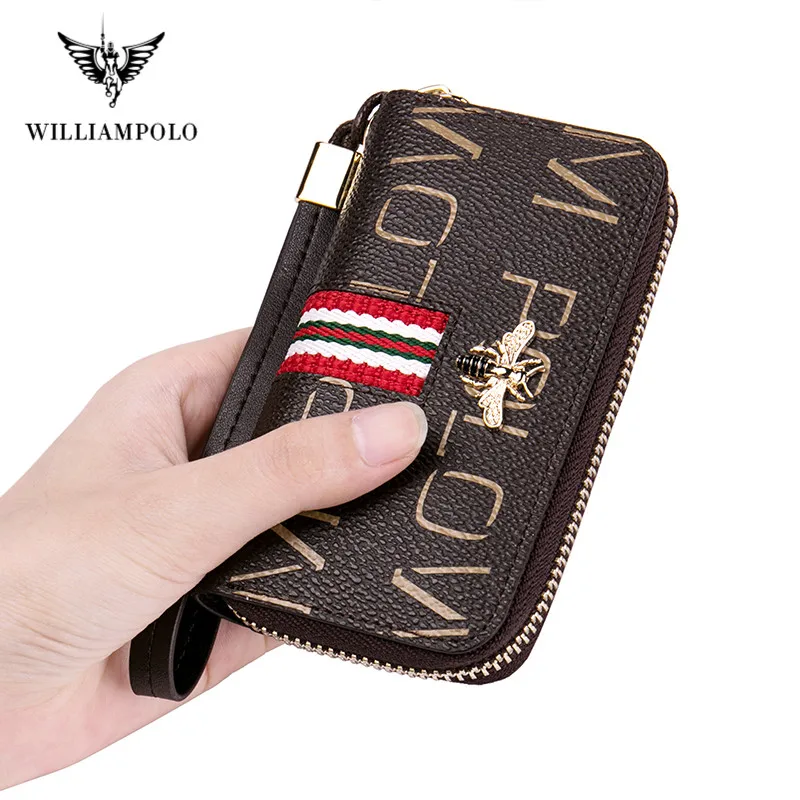 Кожаный Смарт-ключница для ключей WILLIAMPOLO женский модный клетчатый держатель