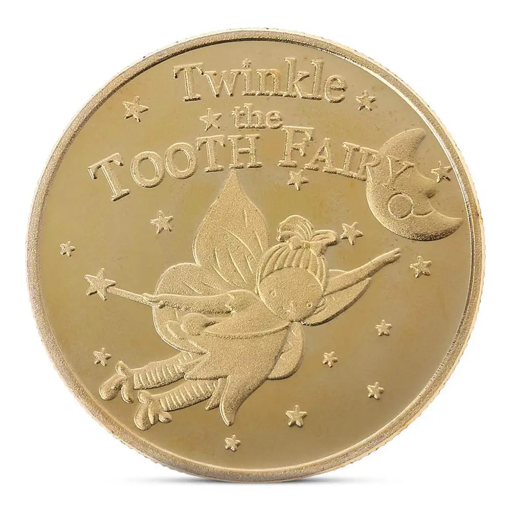 

Gold Plated Commemorative Coin Tooth Fairy Coin Physical Elf Pattern Collectible Art Kids Tooth Change Gifts Decoration