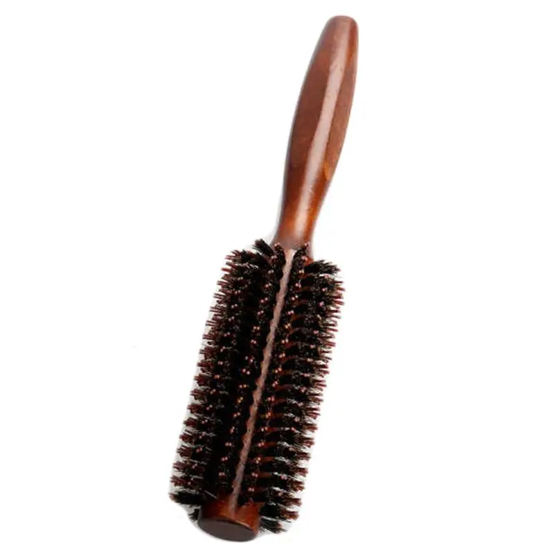 

6 Types Straight Twill Hair Comb Natural Boar Bristle Rolling Brush Round Barrel Blowing Curling DIY Hairdressing Styling Tool