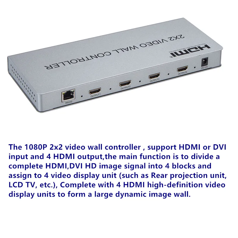 Настенный адаптер для видеоконтроллера 2x2 HDMI DVI настенный переключатель ТВ с ЖК