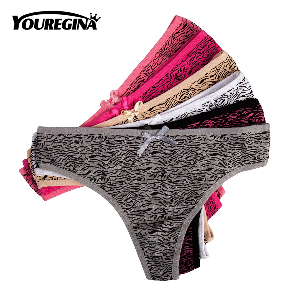 YOUREGINA женские стринги сексуальное хлопковое нижнее белье с леопардовым принтом и