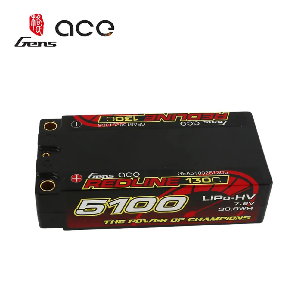 Gens ace Redline серия 5100mAh/5800mAh/6000mAh/6600mah/8200m 7 6 V 130C 2S Твердый корпус HV Lipo аккумулятор с