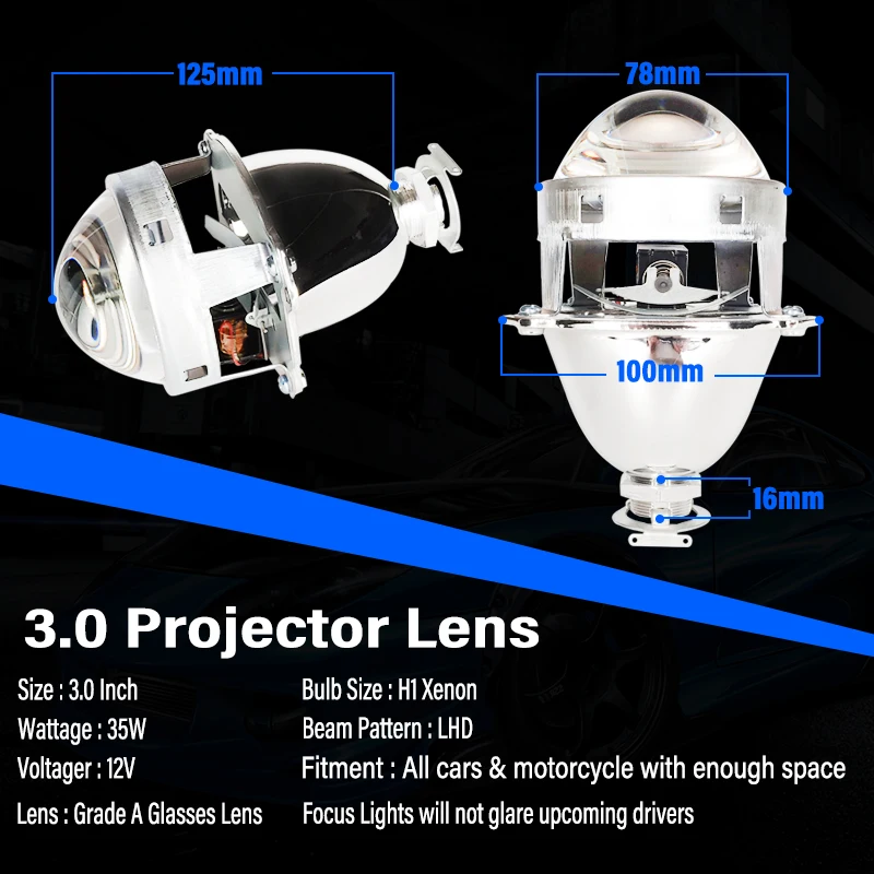 Биксеноновые линзы для Фар H4 H7 автомобильные проектора 3 0 цельнометаллические