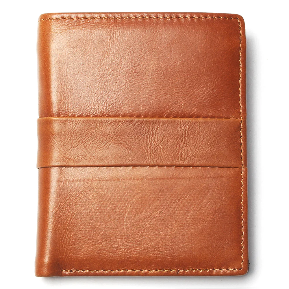 Мужской модный кошелек средней строчки из натуральной кожи мужской тонкий с