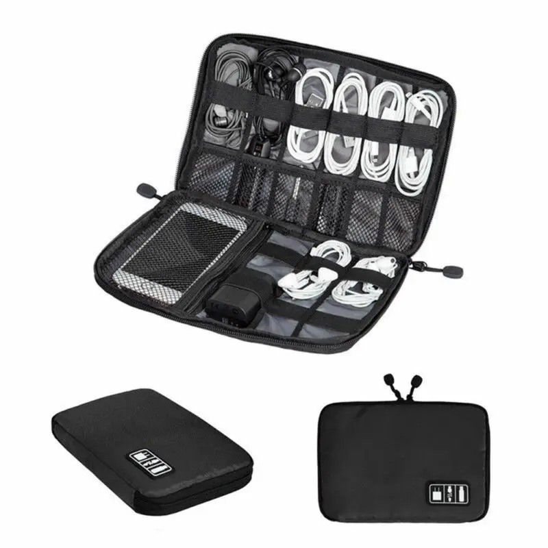 1pc Travel Electronics Cable Organizer Bag Portable Storage Case for Mobile Phone Hard Drive Cords USB Cables Charger Organizer