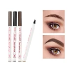 Водостойкая натуральная ручка для бровей, карандаш для бровей с четырьмя крапанами, тинт для бровей, макияж, карандаш для бровей четырех цветов, коричневая, черная, серая кисть, косметика