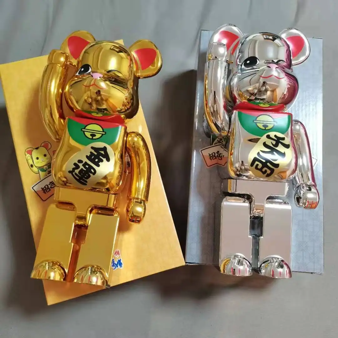 

Bearbricklys 400% 28cm Lucky Cat Pvc Bear Action Figures Blocks Bear Dolls Decoration Models Friends Toys Christmas Gifts Kaw