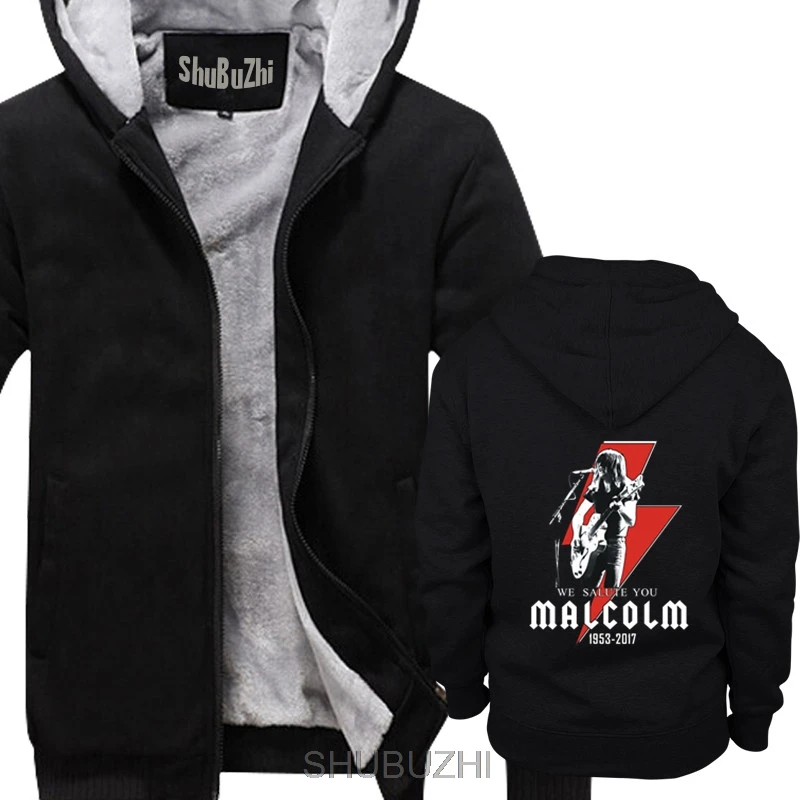 Malcolm Young ACDC Tribute Толстовка для мужчин толстые толстовки зима с длинным рукавом зимняя теплая куртка евро размер sbz4239