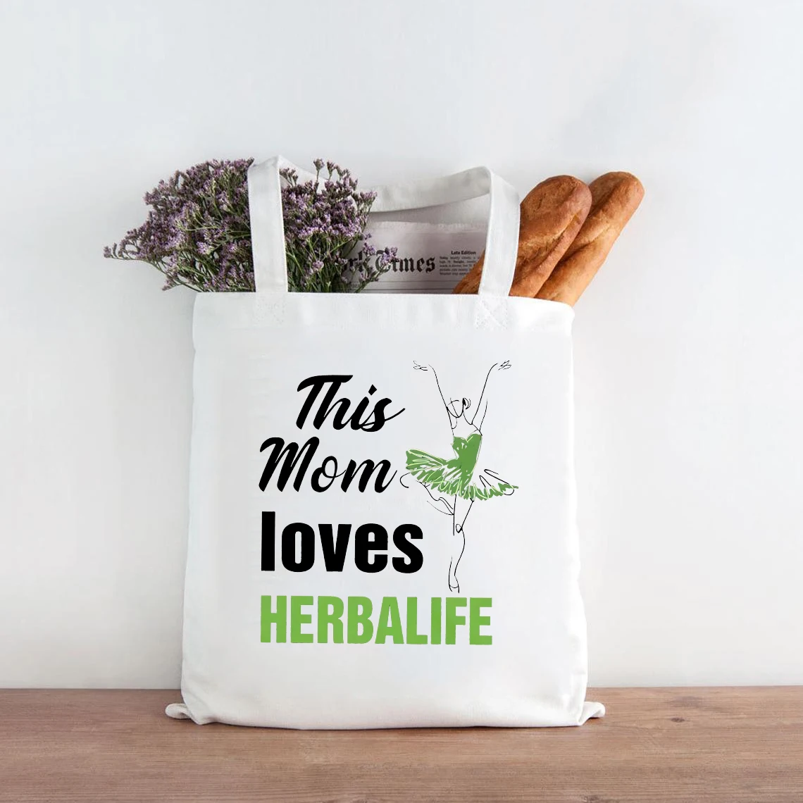

This Mom Runs on Herbalife Tote Bag Women Herbalife Canvas Tote Bags Eco Friendly Travel Bags Gift for Herbalife Lovers