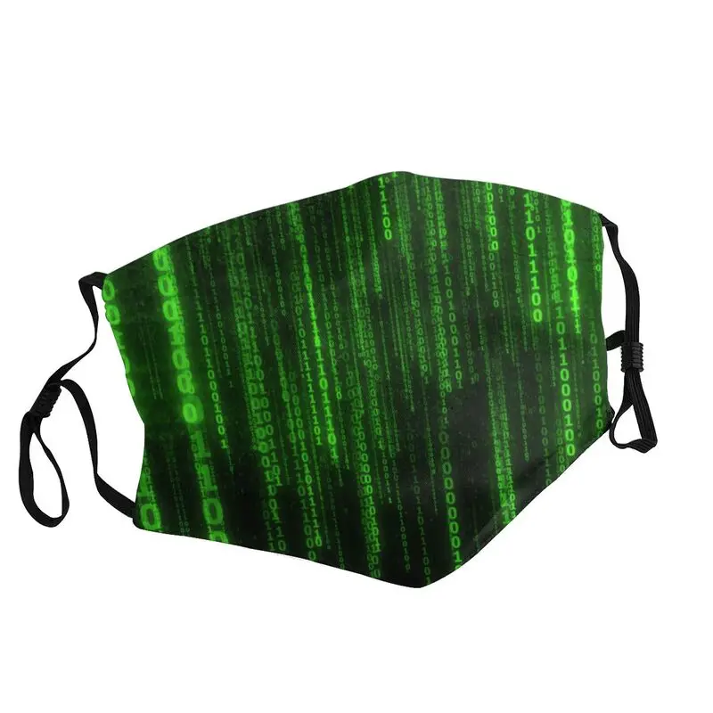 

Matrix Green Code Password Mouth Face Mask Men Women Anti Haze Computer Hacker Programmer Coding Mask Cover Respirator Muffle