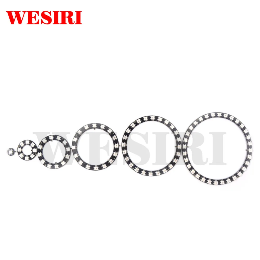 Кольцо светодиодное WESIRI WS2812B 1 8 12 16 24 32 40 48 60 93 241 бит s SK6812 5050 | Лампы и освещение