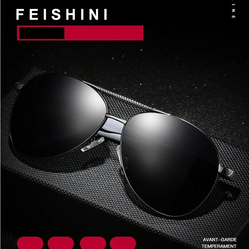 

FEISHIN New Retro Metal Pilot Sunglasses Men Polarized Night Vision Photochromic Glasses Women Day Driving Eyewear Fishing UV400