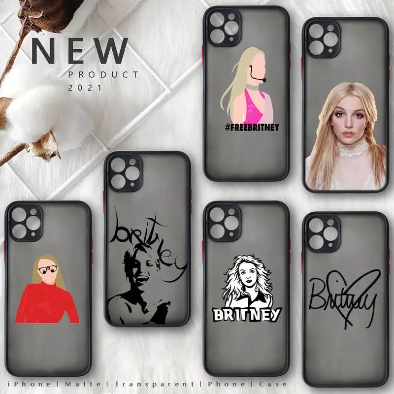 

Britniy Spaers Phone Case Matte Transparent for iphone 11 12 pro mini XS XR X max 7 8 plus TPU Mobile bags shell funda coque