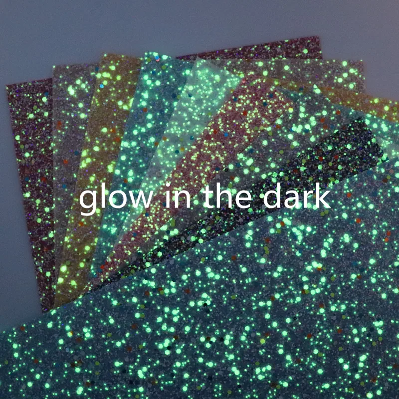 20 см * 34 светится в темноте блестящие листы из искусственной кожи для бантов