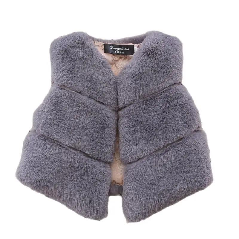 Новинка модная осенне-зимняя детская одежда для девочек меховой жилет пальто из