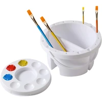 multifunction round brushes washer cleaner artist brush basin paint brush tub with brush holder lid palette for school student