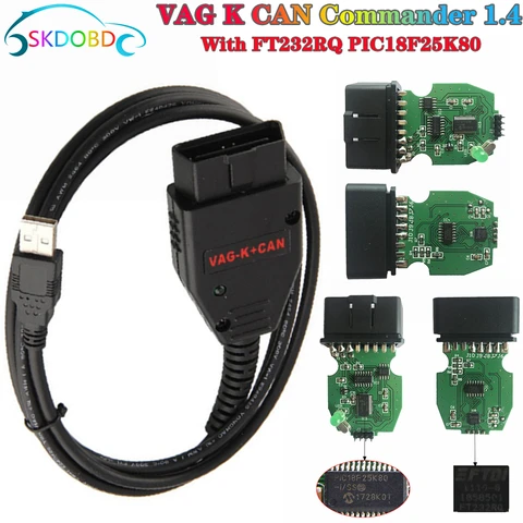 Диагностический сканер OBD2 для VAG K CAN Commander 1,4 FTDI FT232RL PIC18F25K80, инструмент для диагностики для VAG K-line Commander AUDI/VW/Skoda/Seat