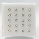 Булавка для пирсинга носа из серебра 925 пробы, в форме цветка