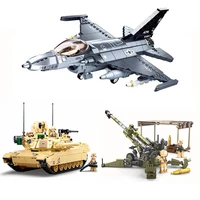 sluban new world war ii 2 military f 16c falcon fighter weapon building blocks air force ww2 classic accessories model kids toys