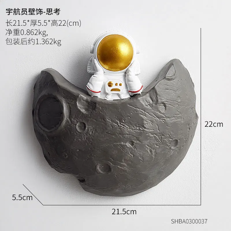 

Nordic Style Modern Three Dimensional Resin Astronaut Wall Decoration Kindergarten Wall Decoration Pendant