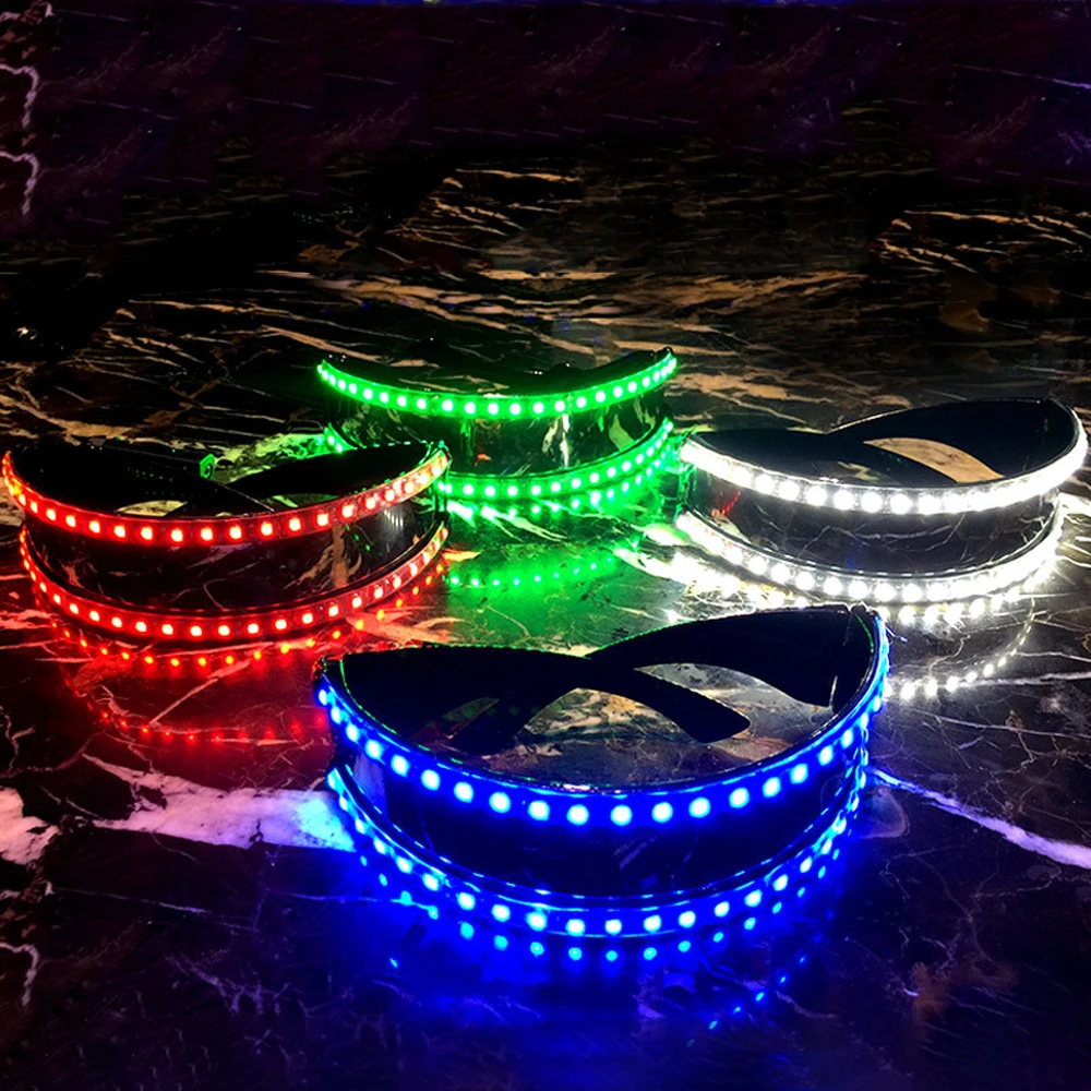 Светодиодные вечерние очки с Управлением по Bluetooth Diy несколько узоров светящиеся